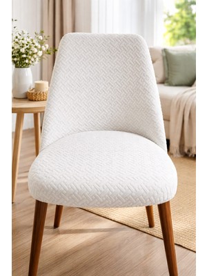 Arife Home Mutfak Sandalye Kılıfı-Tek Adet Kaliteki Tam Saran Yıkanabilir Oval Sandalye Örtüsü Chair Cover