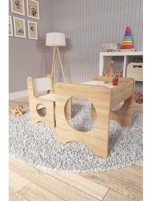 OEM Montessori Çocuk Oyun &amp; Aktivite &amp; Çalışma Masa ve Sandalyesi - Sonoma