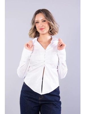 Mckanzie 8307 (4037) Önü Çok Düğmeli Ve Büzgülü Gömlek