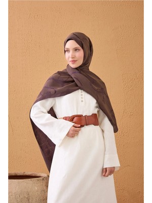 Silk Home Naia Pamuk Ipek Şal Halat Kahve-Mor