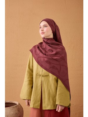 Silk Home Naia Pamuk Şal Halat Bordo
