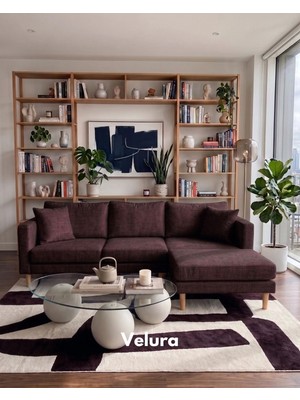 Velura Home & Living Armin Akıllı Köşe Koltuk Takımı & Modern Modüler Yataklı Köşe Takımı - Bordo