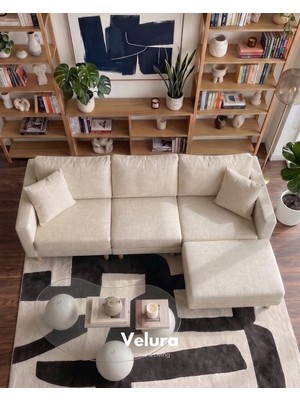 Velura Home & Living Armin Akıllı Köşe Koltuk Takımı & Modern Modüler Yataklı Köşe Takımı - Açık Krem