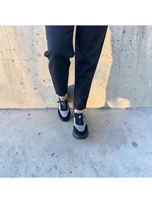 Eschi Hakiki Deri Kadın Sneaker | Kalın Taban Ekstra Hafif Günlük Şık Spor Ayakkabı