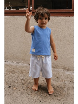 Cigit Sıfır Kol Kapri Takım 1-7 Yaş Mavi