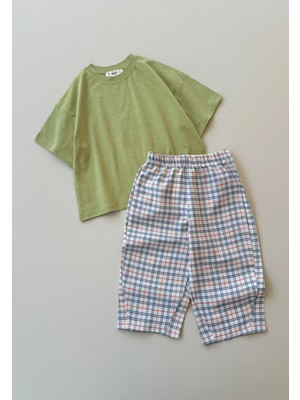 Cigit Oversize T-Shirt Takım 2-10 Yaş Lime