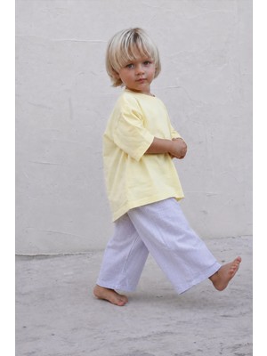 Cigit Oversize T-Shirt Takım 2-10 Yaş Sarı