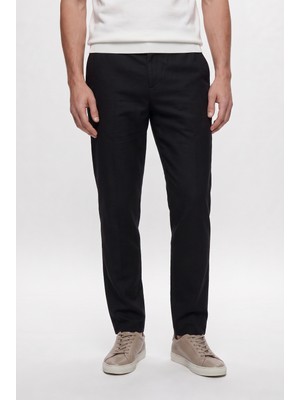 D'S Damat Ds Damat Comfort Fit Kahverengi Keten Karışımlı Chino Pantolon