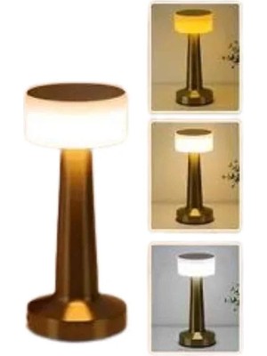 Akıllı Bayi Kablosuz Renkli Masa ve Gece Lambası Altın Rengi Dokunmatik LED Lamba