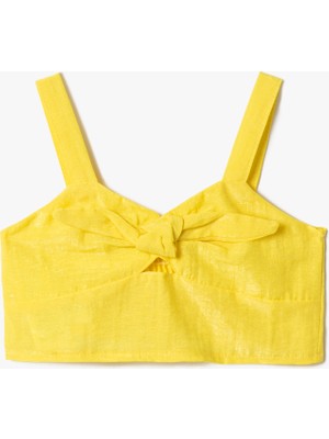 Koton Crop Üst Askılı Önü Büzgülü