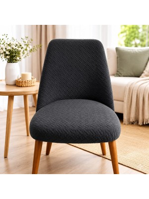 Arife Home Mutfak Sandalye Kılıfı-Tek Adet Kaliteki Tam Saran Yıkanabilir Oval Sandalye Örtüsü Chair Cover