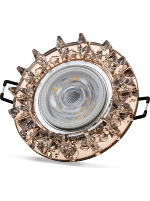 5 Adet Noas YL65 1687 Podos LED Çerçeveli 4000K Kristal Cam Spot Kasa
