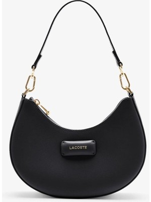 Lacoste Women's Casual Handbag Black 24*19*7 cm Ayarlanabilir Askılı Kadın Omuz Çantası Siyah