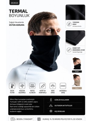 Unisex Kışlık Rüzgar Geçirmez  Termal Boyunluk