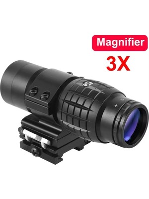 Akıllı Bayi Magnifier 3x Yakınlaştırmalı Dürbün 22MM Ray Uyumlu, Katlanır Yaylı Ayaklı