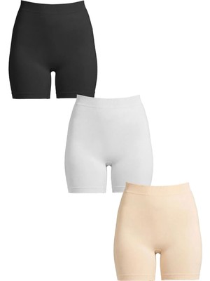Cottonhill Premium - Kadın Ultra-Rahat Seamless Yüksek Bel Uzun Paça Boxer 3'lü Paket
