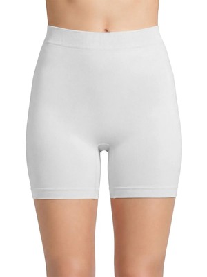 Cottonhill Kadın Beyaz Ultra-Rahat Seamless Yüksek Bel Uzun Paça Boxer