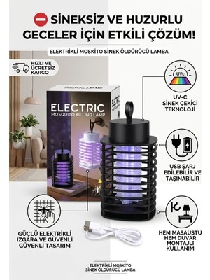 Segy Home Uv-C Sinek Öldürücü Lamba – Şarj Edilebilir USB Sinek Tuzağı, Masaüstü ve Duvar Tipi Elektrikli Sinek Cihazı   Taşınabilir Sinek Kovucu Cihaz