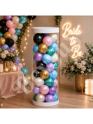 BeySüS Şefaf Silindir Şeklinde Balon Kutusu