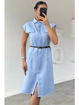 Gülseli Kadın Kemerli Elbise P-00022582