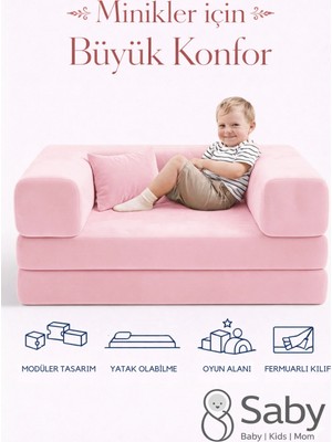 Saby Premium 140X70 cm Modüler Çocuk ve Genç Koltuğu – Yatak Olabilen Sünger Oyun Alanı–yıkanabilir Kılıf