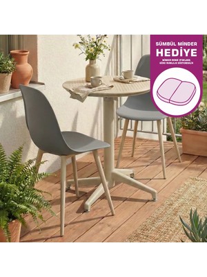 Vilinze Tilia Plastik Bahçe Balkon Bistro Seti Katlanır Masa 60*60 cm