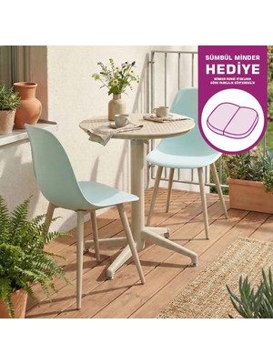 Vilinze Tilia Plastik Bahçe Balkon Bistro Seti Katlanır Masa 60*60 cm