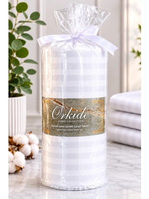Çift Kişilik Otel Tipi  Pamuk Saten Lastikli Çarşaf Orkide Home Collection
