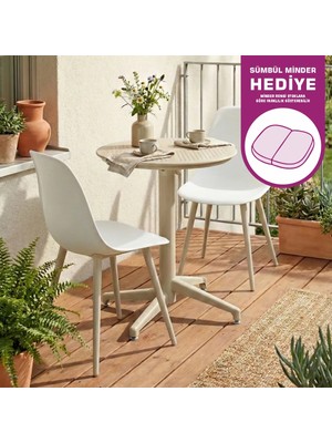 Vilinze Tilia Plastik Bahçe Balkon Bistro Seti Katlanır Masa 60*60 cm