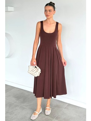 Gülseli Kadın Piliseli Askılı Elbise P-00022468