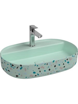 Isvea Infinity Terrazzo Tezgah Üstü Lavabo 60 cm