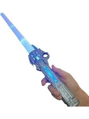Pilli Işıklı Hareket Sensörlü Sesli Samuray Kılıcı Katlanır Oyuncak Işın Kılıç 60 cm Yeşil