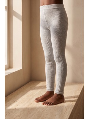 Bony Socks Zincir Desenli Çocuk Tayt Açık Gri