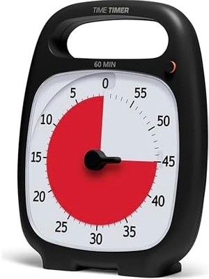 Time Timer Plus 60 Dakika Görsel Analog Zamanlayıcı (Kömür); Isteğe Bağlı Uyarı (Ses Kontrolü Kadranı); Sessiz Çalışma (Tik Tak Yok); Zaman Yönetimi Aracı