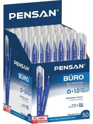 Pensan Büro 1.0mm Tükenmez Kalem 50'li Kutu - Mavi