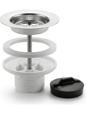 Aqua Bagno Lavabo Sifon Süzgeci Kafa Takımı - Paslanmaz Krom-90.99.60.07