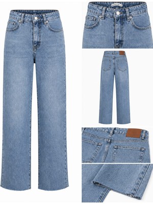 Rich Star Zara Model Kesik Paça Bayan Kot Pantolon