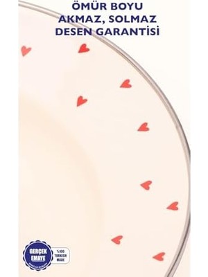Emaye Cupid Çukur Makarna Salata Tabağı