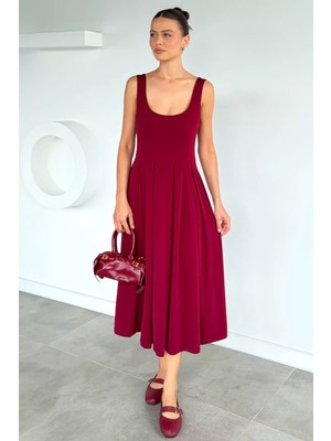 Gülseli Kadın Piliseli Askılı Elbise P-00022468