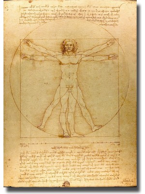 Rosaart Leonardo Da Vinci Vitruvius Adamı Çerçevesiz Poster