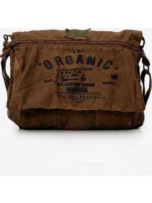 Old Cotton Cargo Old Cotton 8128 Salaş Kanvas Omuz Postacı Kahverengi Laptop Okul Seyahat Günlük Vintage Çanta
