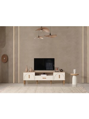 Enluso Bohem Star LCD Tv Sehpa Table Top (Sedef Krem)  - 200