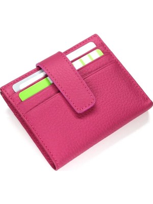 Meegora %100 Hakiki Deri Pembe Model Kadın Cüzdan/kartlık