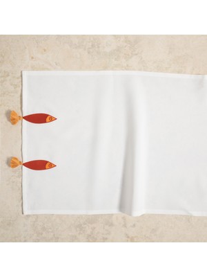 Mudo Home Fısh Püsküllü Runner Ekru 50X130 cm