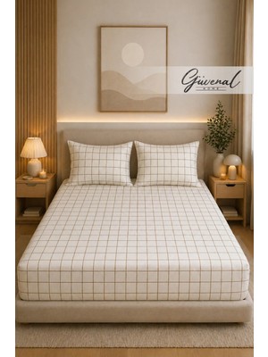 Güvenal Charm %100 Pamuk Desenli Yastık Kılıflı Lastikli Çarşaf Seti | Yastık Kılıfı| Lastikli Çarşaf | Uyku Seti | Çeyiz - Kare