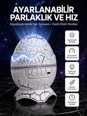 Hsc Bilişim Dinozor Yumurtası Tasarımlı Projektörlü Gece Lambası