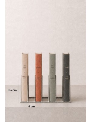 Edora Home Mat Gümüş Metal 7 Bölmeli Modern Kitap Standı, Kitaplık - Masaüstü Kitap Düzenleyici