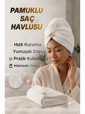 Düğme Lastikli Havlu Bone , Saç Bone ,pamuklu Saç Bone , Bukle Baş Havlusu ,saç Kurutma Bonesi