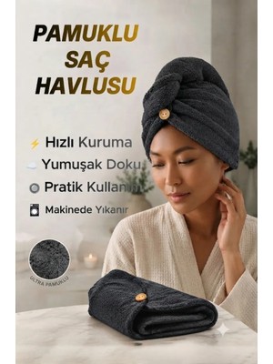 Düğme Lastikli Havlu Bone , Saç Bone ,pamuklu Saç Bone , Bukle Baş Havlusu ,saç Kurutma Bonesi