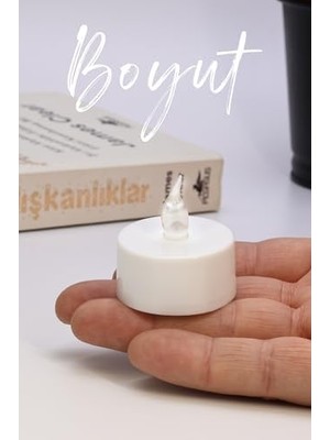 Vavis 24 Adet LED Mum Tealight Mini Dumansız Pilli Alevli Dekoratif Yapay Mum Işıldak Beyaz 1036-2